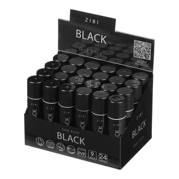 Клей-олiвець Zibi "BLACK" 24 штуки по 9г, PVP ZB.6305