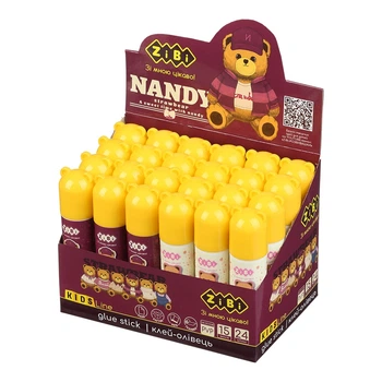 Клей-олiвець Zibi "BEAR TOY" 24 штуки по 15г, PVP ZB.6304