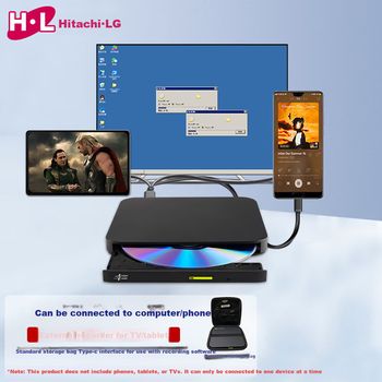 H·L Data Storage, Hitachi-LG Optical Storage, Portable DVD Drive And Recorder, Compatible Android System, GP96YB70