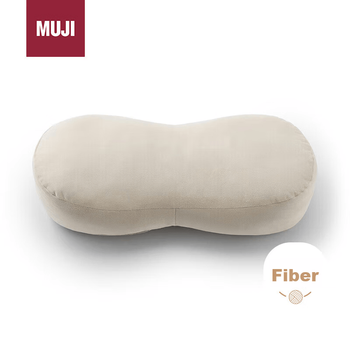 Мягкая подушка MUJI для поясничной поддержки, светло-бежевая, 49×22×15 см.