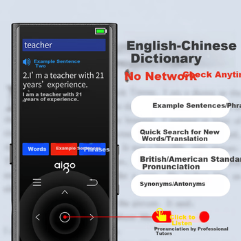 Плеєр Aigo 801 64ГБ MP3/MP4 Bluetooth без втрат якості сенсорний для студентів