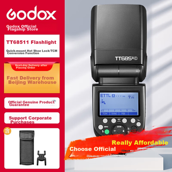 Вспышка Godox TT685II второго поколения для горячего башмака, высокоскоростная синхронизация TTL, освещение для уличной фотосъемки на зеркальных и беззеркальных камерах, портретное освещение, модельная фотография, версия для Canon.