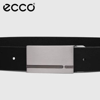 Мужской кожаный ремень ECCO с металлическим ремнем, деловой формальный пояс из коровьей кожи, 9105895, черный, подарочный набор из 120 штук.