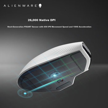Ігрова миша Alienware AW620M, ергономічна дворежимна бездротова макромиша 2.4G для правшів, для офісу та кіберспорту, світлові ефекти RGB, магнітне відскок, подарунок на День святого Валентина, біла