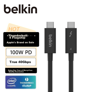 BELKIN Thunderbolt 4 Expansion Screen Mirroring, USB Full-Function Data Cable, 2-метровый удлинитель для ноутбука для 8K@60Hz, кабель Type-C, быстрая зарядка 100 Вт, 40 Гбит/с