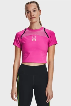 Жіночий рожевий топ UA Run Anywhere Crop SS Under Armour L 1376816-652