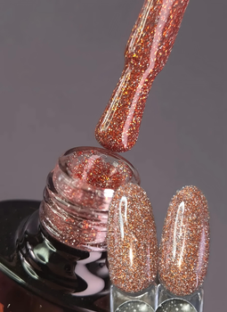 Светоотражающий гель лак Disco 10 золотой SVNails гель лаки с блестками 8 мл