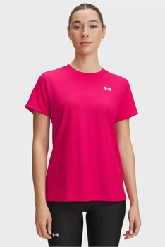Жіноча малинова футболка Tech Rib SSC Under Armour XS 1389852-681