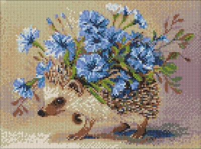 Алмазная мозаика Еж и цветы ©art_selena_ua 30x40 AMO20303 Идейка