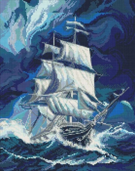 Алмазная мозаика Парусник в шторме ©art_selena_ua 40x50 AMO20203 Идейка