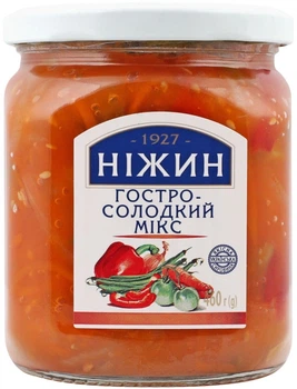 Салат овощной Ніжин Остро-сладкий микс 450 г (4823006805327)