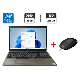 Ультрабук Dell Latitude 5510 / 15.6" (1920x1080) IPS / Intel Core i7-10610U (4 (8) ядра по 1.8 - 4.9 GHz) / 16 GB DDR4 / 256 GB SSD M.2 / Intel UHD Graphics / WebCam б/в + Подарунок Дротова миша / USB