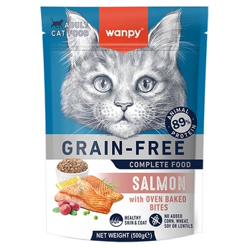 Сухой беззерновой корм Wanpy Adult Cat Grain Free Salmon - для взрослых кошек с лососем, 500г (6927749825166)