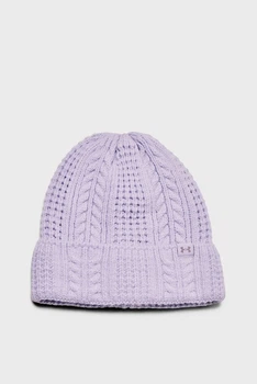 Жіноча бузкова шапка W Halftime Cable Knit Beanie Under Armour OSFM 1386639-535