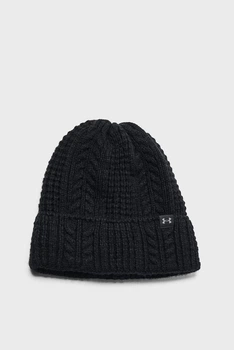 Жіноча чорна шапка W Halftime Cable Knit Beanie Under Armour OSFM 1386639-001