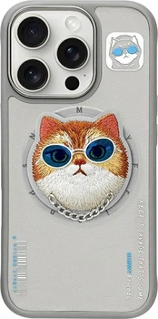 Панель Nimmy Glasses Cool Cat MagSafe для Apple iPhone 16 Pro Grey (6971080310751)