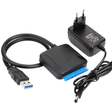 Перехідник USB - SATA для жорстких дисків 2.5" та 3.5" з блоком живлення 77336