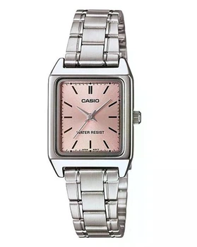 Casio LTP-V007D-4E женские кварцевые часы, сталь, розовый циферблат, 30 WR