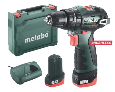 Акумуляторний ударний безщітковий дриль-шуруповерт Metabo PowerMaxx SB BL 12V 2x2Ah Li-Power ЗП LC 40 (601784500)