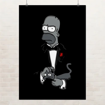 Постер Крёстный отец Гомер, Симпсоны, Godfather Gomer, Simpsons, A3 42×30 см (id1293)