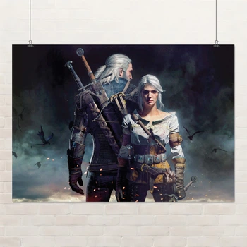 Постер Відьмак Геральт і Цири, Witcher, плакат для геймера, A3 30×42 см (id0987)