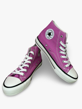 Жіночі кеди високі з вишивкою Converse рожеві 38