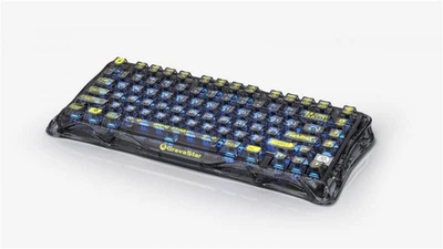 Клавиатура механическая GravaStar Mercury k1 Lite 80keys, GravaStar x bsun Grey, bt/wl/usb, черный gsk1lite_xtal_blk