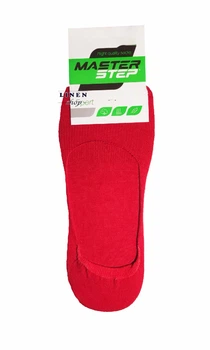 Красные однотонные женские короткие хлопковые носки, следы Master Step 480 35-37
