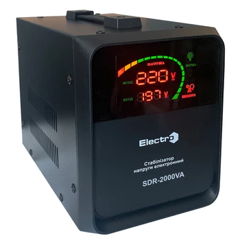 Стабілізатор напруги SDR-2000 Black розетка 1, 2000 ВА, 1600 Вт (SDR20EL)