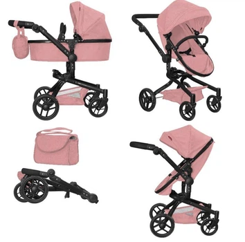 Коляска для ляльки 2в1 CARRELLO FORTUNA 9695 POWDER PINK