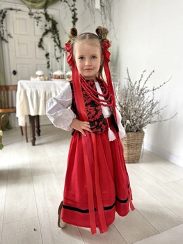 Вишитий комплект для дівчинки Trend Red 122 Білий, червоний (SOLDKOMRDBL)