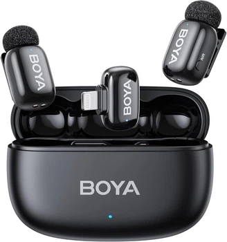 Беспроводной петличный микрофон BOYA Mini 2 для iPhone (MFi), AI шумоподавления