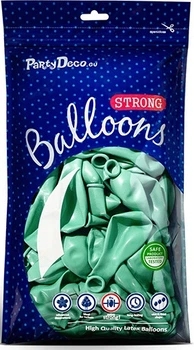 Balony PartyDeco Strong Metallic 30 cm Miętowa zieleń 100 szt (5901157486134)