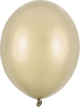 Balony PartyDeco Strong Metallic 30 cm Zimne złoto 100 szt (5904555059344)