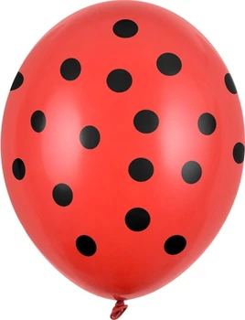 Balony PartyDeco Pastel Kropki 30 cm Czerwone 50 szt (5901157492357)