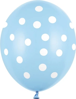 Balony PartyDeco Pastel Kropki Baby 30 cm Niebeske 50 szt (5901157492418)
