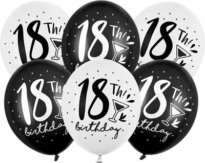 Balony PartyDeco 18th! Birthday 30 cm 50 szt (5902230744561)