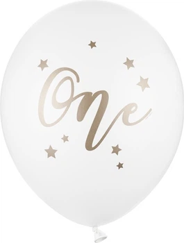 Balony PartyDeco Pastel Pure One 30 cm Białe 50 szt (5900779180208)