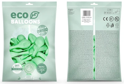 Повітряні кульки PartyDeco Eco пастельні 30 см М'ята 100 шт (5900779134621)