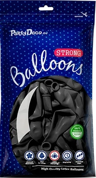 Повітряні кульки PartyDeco Strong Metallic 30 см Чорні 100 шт (5901157485953)
