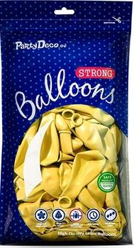 Повітряні кульки PartyDeco Strong Metallic 30 см Лимонні 100 шт (5901157486103)