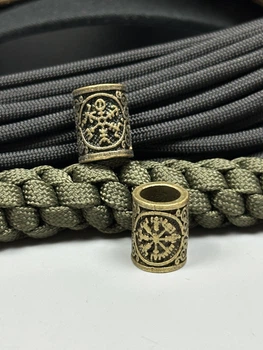 Темляк з латунною бусиною Вегвізір Рунічний компас латунний (vegvizir-bead)
