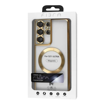 Защитный Чехол FIBRA Chrome MagSafe case Samsung S21 Ultra Gold