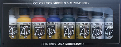 Zestaw farb akrylowych Vallejo 71.174 Model Air Basic Colors Matowe 8 szt x 17 ml (8429551711746)