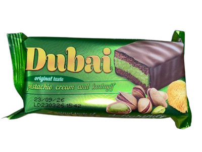 Шоколадний батончик Dubai з фісташковим кремом та кадаїфом, 23 г