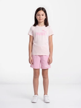 Дитячий літній комплект (футболка + шорти) для дівчинки Puma Essentials No.1 Logo 68524021 110-116 см Jasmine Flower (4069161971037)
