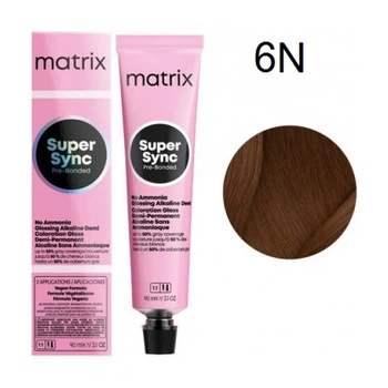 Краска Matrix Super Sync Pre-Bonded (Natural Collection) - 6N Темный натуральный блондин-90мл.
