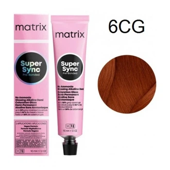 Краска Matrix Super Sync Pre-Bonded (Gold & Copper & Red Collection) - 6CG Темный блондин медный золотистый-90мл.