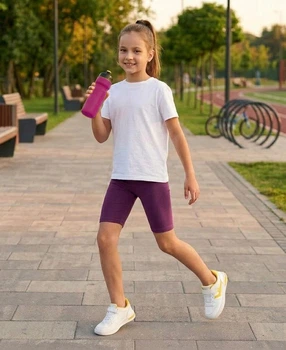 Велосипедки для девочки трикотажные сливовые рост 122 см Смайл Тайм SmileTime Basic Sport (LL18-08-21)