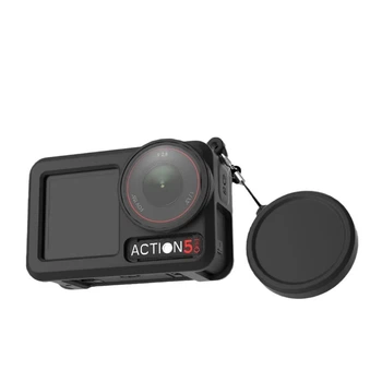 Защитный силиконовый чехол с крышкой-колпачком для экшн камер DJI Action 5 Pro/4/3 черный